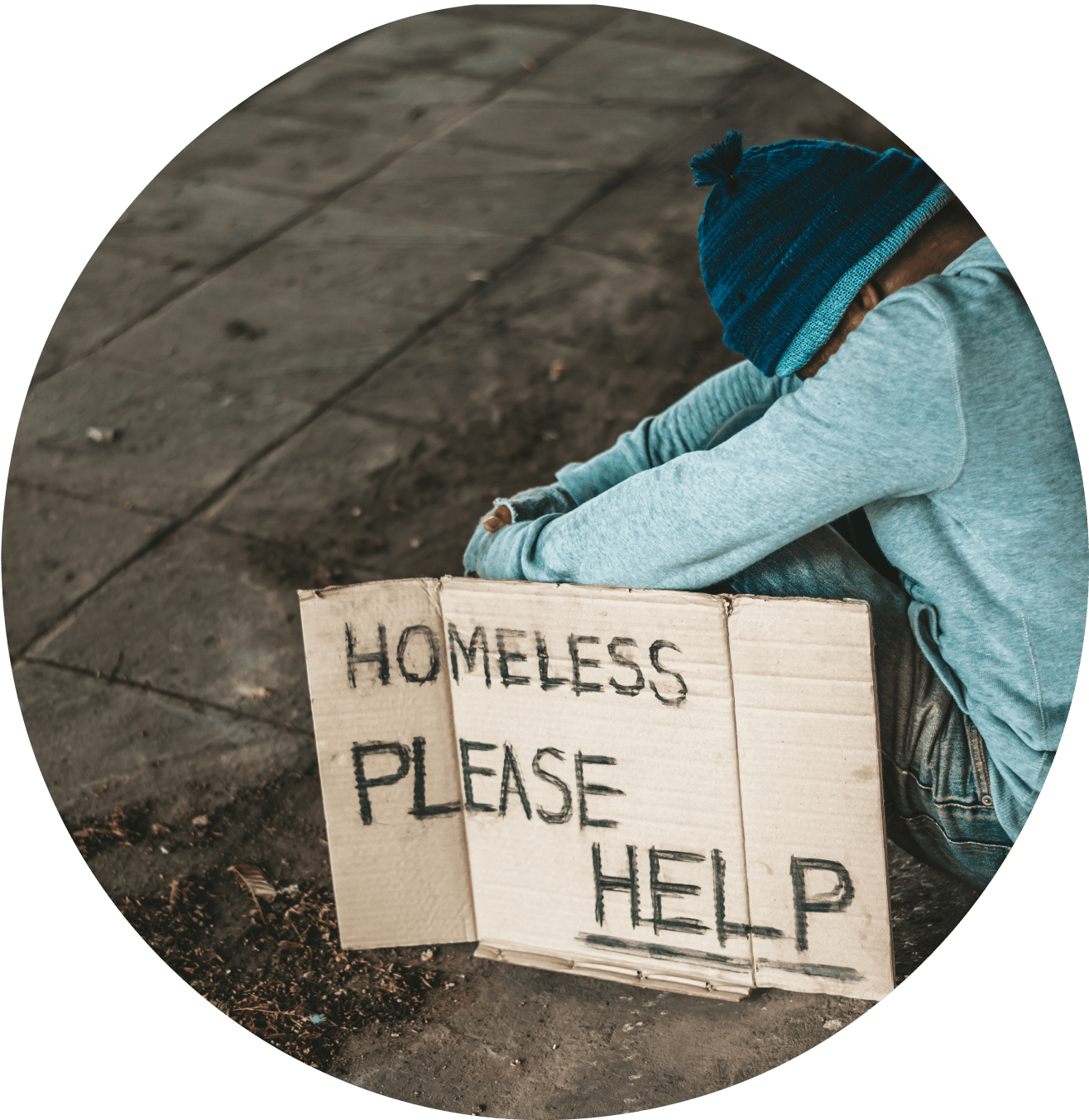 homeless sign